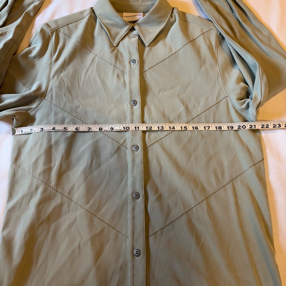 Alfred Dunner Sz 10 Sage Button down long sleeve top and Elastic waist pant set - Picture 5 of 8